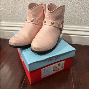 Cat & Jack Blush Ankle Booties with Gold Accents